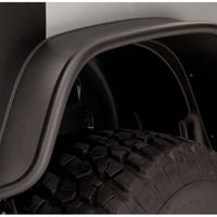 Bushwacker 07-18 Jeep Wrangler Flat Style Flares 4pc Fits 2-Door Sport Utility Only - Black