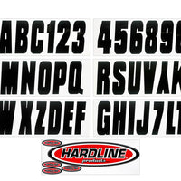 Hardline Boat Lettering Registration Kit 3 in. - 350 Black Solid