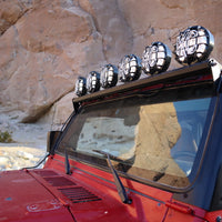 KC HiLiTES 97-06 Jeep TJ 50in. Overhead Xross Bar Kit w/(6) SlimLite LED Lights - Black