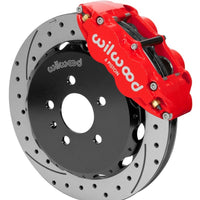 Wilwood 03-08 Audi A4 Forged Narrow Superlite 6R Front Big Brake Kit 12.88in Rotor Dia (Red) w/ Line