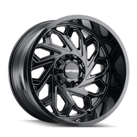 Mayhem 8112 Essex 20x9 / 8x165.1 BP / 18mm Offset / 125.2mm Hub Black w/ Milled Spokes Wheel