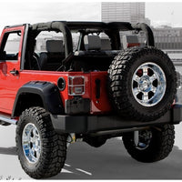 Bushwacker 07-18 Jeep Wrangler Max Pocket Style Flares 2pc Extended Coverage - Black