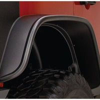 Bushwacker 07-18 Jeep Wrangler Unlimited Flat Style Flares 2pc 4-Door Sport Utility Only - Black