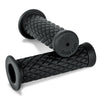 Burly Brand Rubber Diamondback Grips 1in - Black