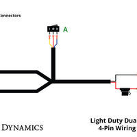 Diode Dynamics Light Duty Dual Output 3-way 4-pin Wiring Harness