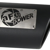 aFe Power Diesel Exhaust Tip Black- 4 in In x 5 out X 12 in Long Bolt On (Right)