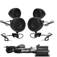 Boss Audio Systems Motorcycle Speaker Amplifier/ Bluetooth/ 3in Speakers 2 Pair- Black