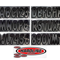 Hardline Boat Lettering Registration Kit 3 in. - 200 Chrome/Black