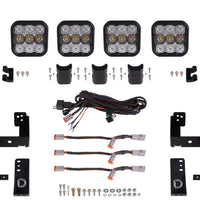 Diode Dynamics Jeep JK SS5 4-Pod CrossLink Grille Lightbar Kit Pro - White Combo