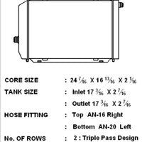 CSF Universal Triple Pass Dual Core Radiator w/AN Fittings