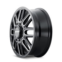 Mayhem 8107D Cogent Dually 22x8.25/8x165.1 BP/115mm Offset/121.3mm Hub Black w/ Milled Spokes Wheel