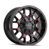 Mayhem 8015 Warrior 18x9 / 8x180 BP / 18mm Offset / 124.1mm Hub Black w/ Prism Red Wheel