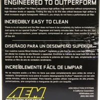 AEM Dryflow Conical Air Filter 5.5in Base OD / 4.75in Top OD / 5in Height