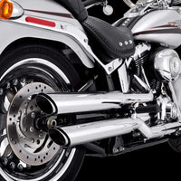 Vance & Hines HD Softail Fatboy 07-17 Twin Slash Chrome PCX Slip-On Exhaust