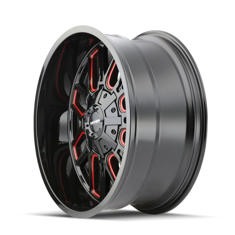 Mayhem 8107 Cogent 20x9 / 6x135 BP / 0mm Offset / 106mm Hub Black w/ Prism Red Wheel