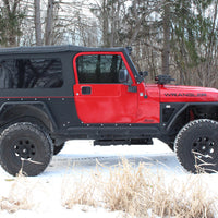 Fishbone Offroad 97-06 Jeep Wrangler TJ Steel Tube Fenders Rear 3In Flare - Blk Textured Powdercoat