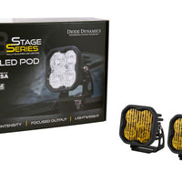 Diode Dynamics SS3 LED Pod Sport - Yellow SAE Fog Standard (Pair)