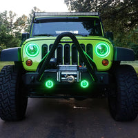 Oracle 7in High Powered LED Headlights - Black Bezel - ColorSHIFT 2.0 SEE WARRANTY