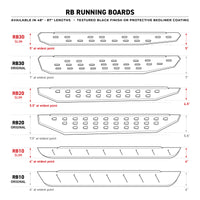 Go Rhino RB20 Slim Running Boards - Universal 87in. - Tex. Blk