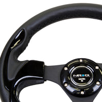 NRG Reinforced Steering Wheel (320mm) Blk w/Gloss Black Trim