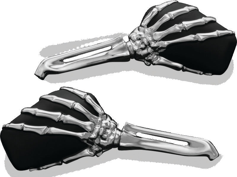 Kuryakyn Skeleton Hand Mirrors Chrome/Black