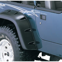 Bushwacker 87-95 Jeep Wrangler Cutout Style Flares 4pc Cutting Optional Not Renegade - Black