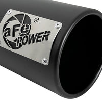 aFe SATURN 4S 4in SS Intercooled Exhaust Tip - Black 4in In x 5in Out x 12in L Bolt-On