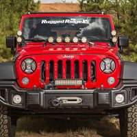 Rugged Ridge 07-18 Jeep Wrangler JK/JKU Textured Black Elite Headlight Euro Guards