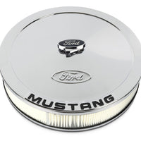 Ford Racing Air Cleaner Kit - Chrome w/Mustang Emblem