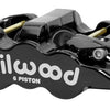 Wilwood Caliper - Aero-DS Forged Six-Piston Caliper Black 6.52in Piston 1.25in Rotor - Black