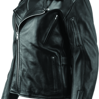 River Road Ironclad Classic Leather Jacket Black Womens - Small