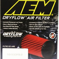 AEM Dryflow Conical Air Filter 5.5in Base OD / 4.75in Top OD / 5in Height