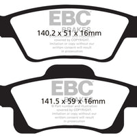 EBC 11+ Dodge Durango 3.6 Ultimax2 Rear Brake Pads