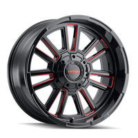 Mayhem 8115 Apollo 20x9 / 6x135 BP / 0mm Offset / 106mm Hub Black w/ Prism Red Wheel