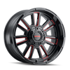 Mayhem 8115 Apollo 20x9 / 6x135 BP / 0mm Offset / 106mm Hub Black w/ Prism Red Wheel