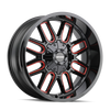 Mayhem 8107 Cogent 18x9 / 5x127 BP / 0mm Offset / 87.1mm Hub Black w/ Prism Red Wheel