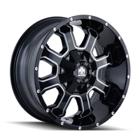 Mayhem 8103 Fierce 20x10 / 5x127 BP / -19mm Offset / 87mm Hub Black w/ Milled Spokes Wheel