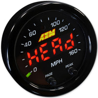 AEM X-Series 0-160 MPH Black Bezel w/ Black Face GPS Speedometer Gauge