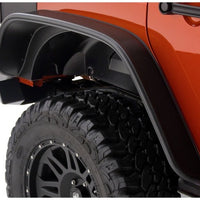 Bushwacker 07-18 Jeep Wrangler Unlimited Flat Style Flares 4pc 4-Door Sport Utility Only - Black