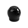 Momo Nero Shift Knob - Black Leather, Black Chrome Insert, with Reverse Lockout