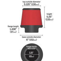 AEM 3.25 in DRY Flow Short Neck 5 in Element Filter