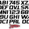 Hardline Boat Lettering Registration Kit 3 in. - 700 Solid Black