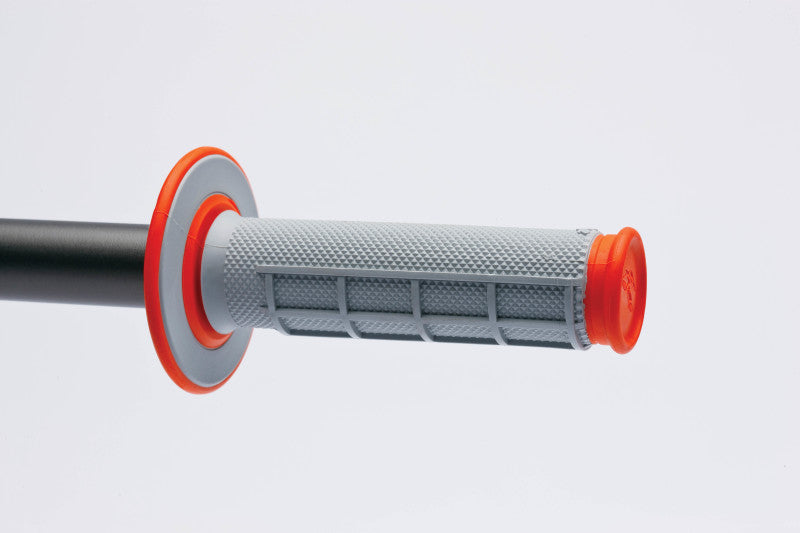 Renthal MX Dual Compound Grips 1/2 Waffle - Grey/ Orange