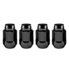 McGard Hex Lug Nut (Cone Seat Bulge Style) M14X1.5 / 22mm Hex / 1.635in. Length (4-Pack) - Black