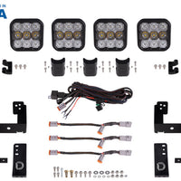 Diode Dynamics Jeep JK SS5 4-Pod CrossLink Grille Lightbar Kit Pro - White Combo