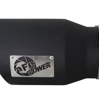 aFe MACHForce XP 5in 304 Stainless Steel Exhaust Tip 5 In x 7 Out x 12L in Bolt On Right - Black