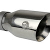 aFe MACH Force-Xp Univ 304 SS Double-Wall Clamp-On Exhaust Tip - Polished - 3in Inlet - 4.5in Outlet