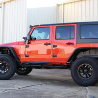 Fishbone Offroad 07-18 Jeep JK 4 Door Wrangler JK Steel Rock Sliders - Blk Textured Powdercoat