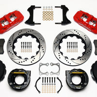 Wilwood AERO4 Rear P-Brake Kit 14.00in Drilled Red Big Ford Old Style 2.36in Offset