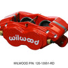 Wilwood Caliper-Forged Dynalite-M-Red 1.75in Pistons 1.00in Disc